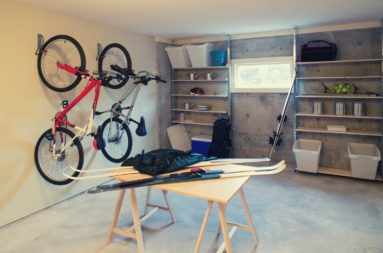 A garage bike storage is one of the ways to maximize the space in a garage.