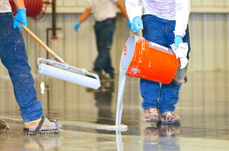 A professional grade epoxy garage floor coating is expensive but can last for decades.
