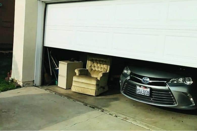A garage door wont fully close if an object is blocking the door.