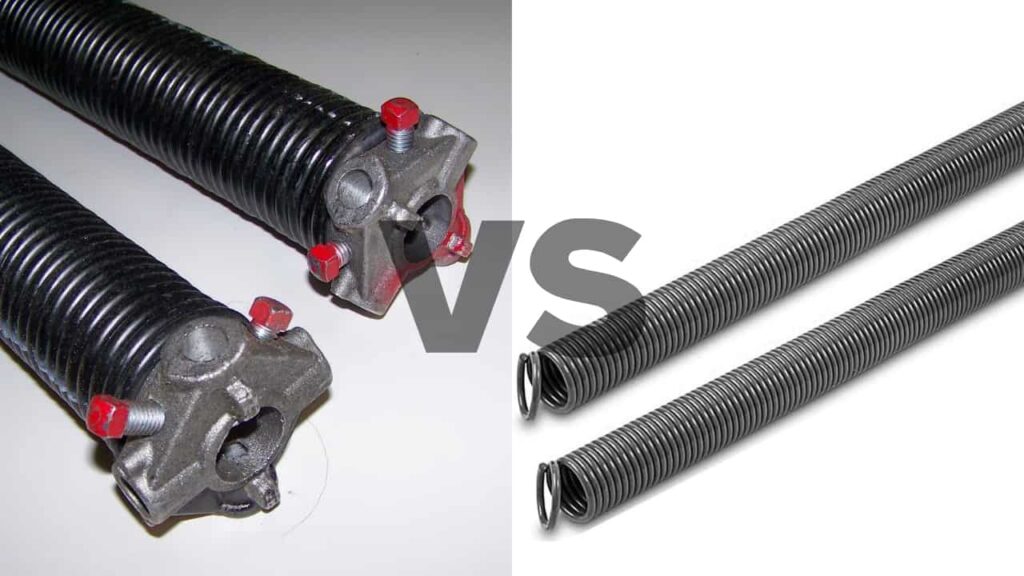 Torsion and extension springs are the main types of garage door springs.