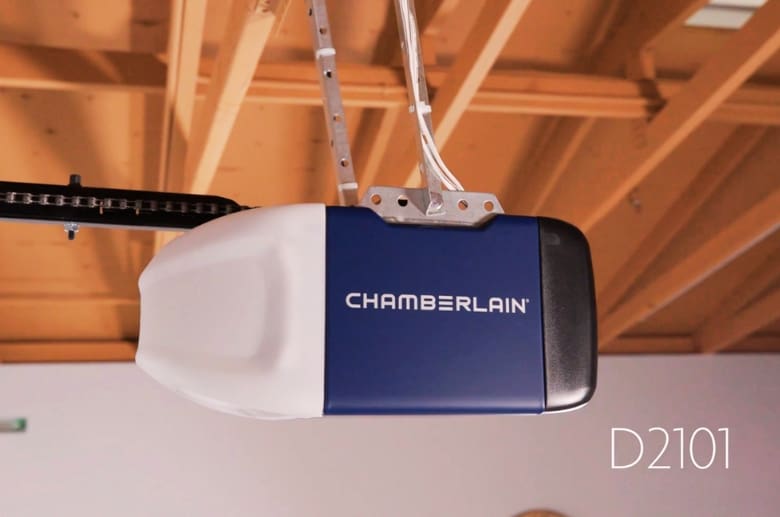 A Chamberlain garage door opener.