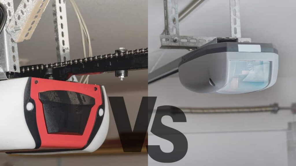 belt vs chain garage door opener comparison