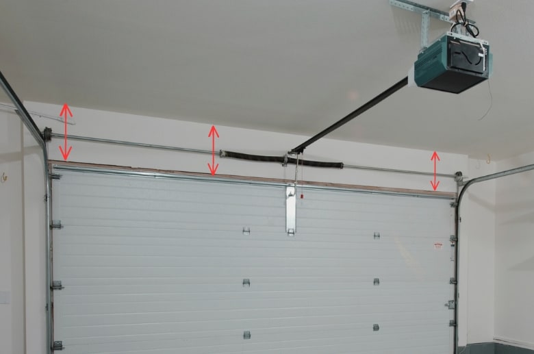Measure the headroom when measuring a garage door.