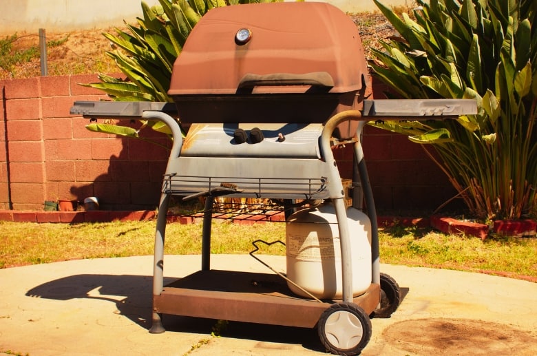 A propane grill can be used when grilling in garage.