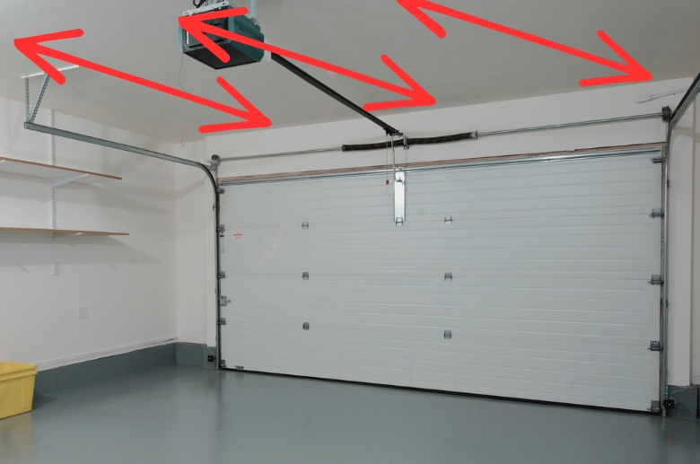 Measure the backroom when measuring a garage door.
