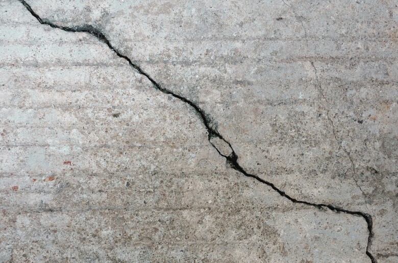 A cracked concrete floor.