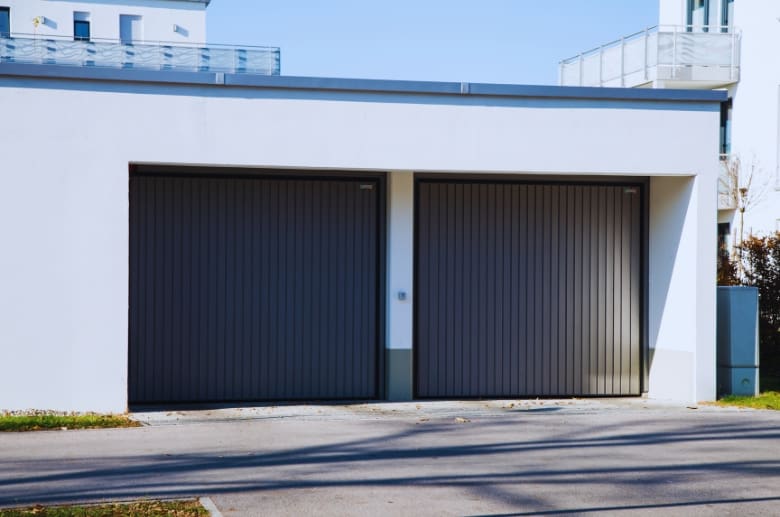 A modern garage door.