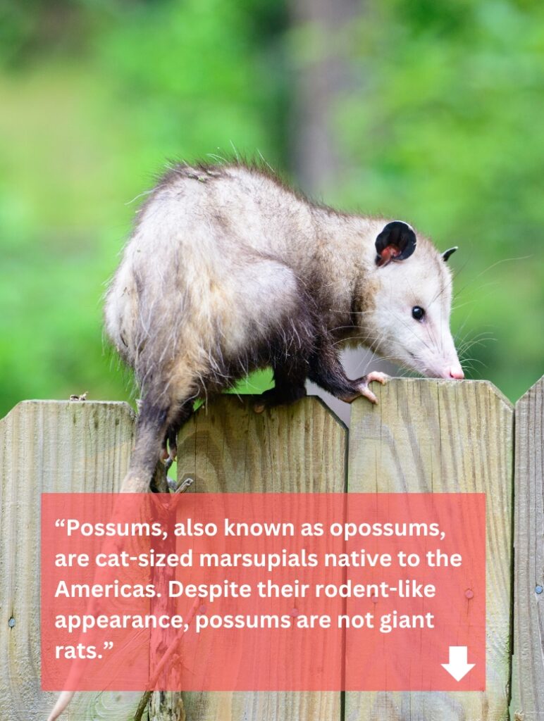 A possum on top of a fence.