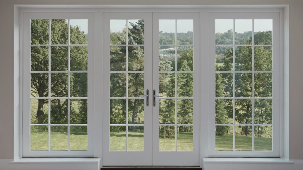 A French door. Know how to replace a garage door with french doors.